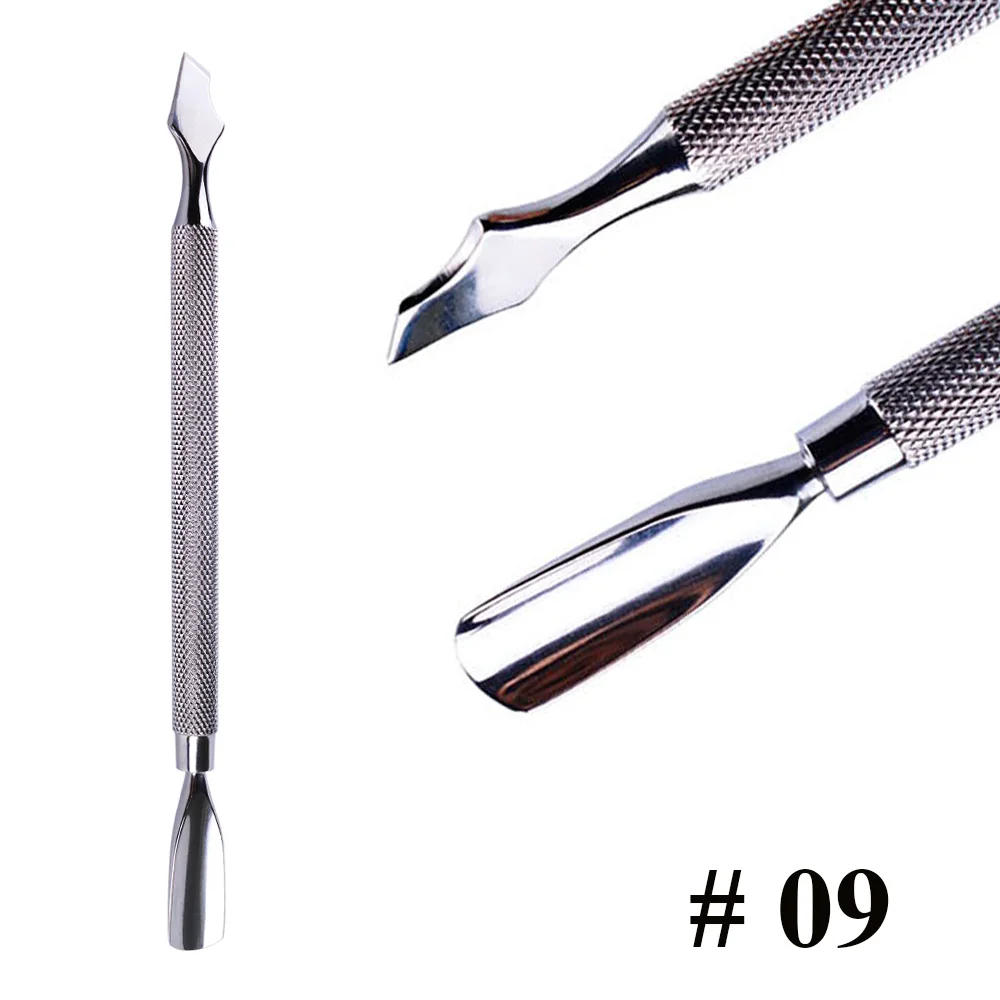 Stainless Steel Manicure Tools - Double-end Cuticle Pusher Nail Art  Accessory 1p