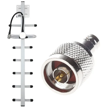 

1 Pcs N Type Male Jack to BNC Female Plug Straight Connector & 1 Pcs Yagi Antenna 800 900 with N Type SMA Adapter