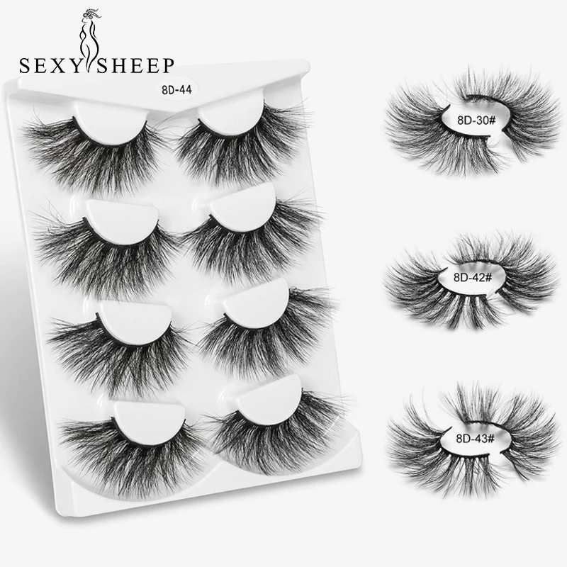 

Updated 8D Soft Eyelashes 4 Pairs Wispy Fluffy False Eyelashes Thick Lashes Natural Long Crisscross 25mm Handmade Eyelashes