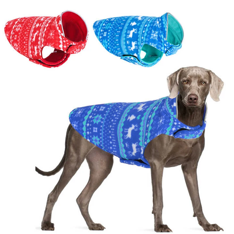 Reversible Pet Christmas Clothes For Dogs Winter Warm Vest Christmas