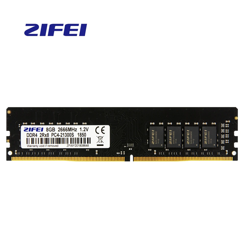 ZiFei ram DDR4 8GB 2133MHz 2400MHz 2666MHz 288Pin LO-DIMM 1,2 v двухканальная материнская плата для рабочего стола