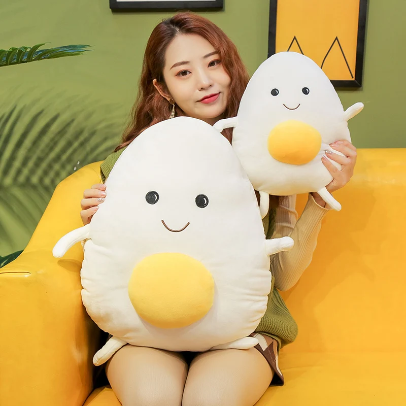 1 шт. 40/60/80 см kawaii Gudetama lazy egg плюшевые игрушечные яйца jun яичный желток брат Подушка Мягкие яйцо куклы для детей Рождественский подарок