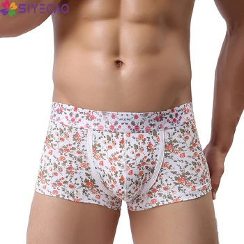 

Brand New Mens Underwear Boxer Cotton Homme Boxershorts Men Boxers Sexy Male Underpants Floral Printed Size Male Panties Cueca