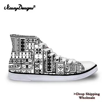 

Noisydesigns Fashion Women Vulcanized Shoes Classic 3D High Top Canvas Breath Teenagers Student Retro Lace-up Flats Ladies Mujer