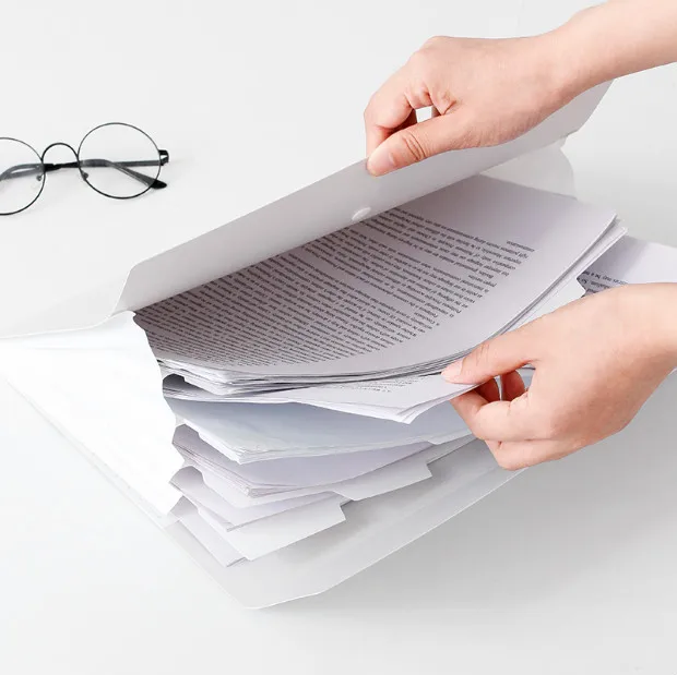 

New multi-layer A4 Filing Products information papers buckle grey color file storage 5 into Folder Holder Organizer