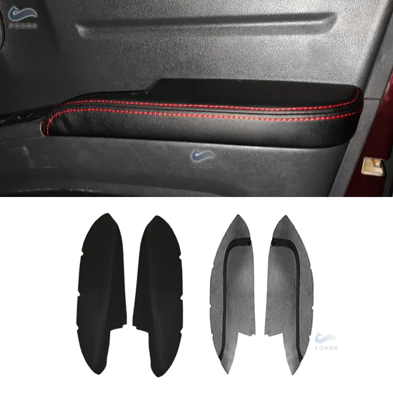 

For Honda Ridgeline 2009 2010 2011 2012 2013 2014 Microfiber Leather Car Interior 2pcs Front Door Armrest Panel Cover Trim