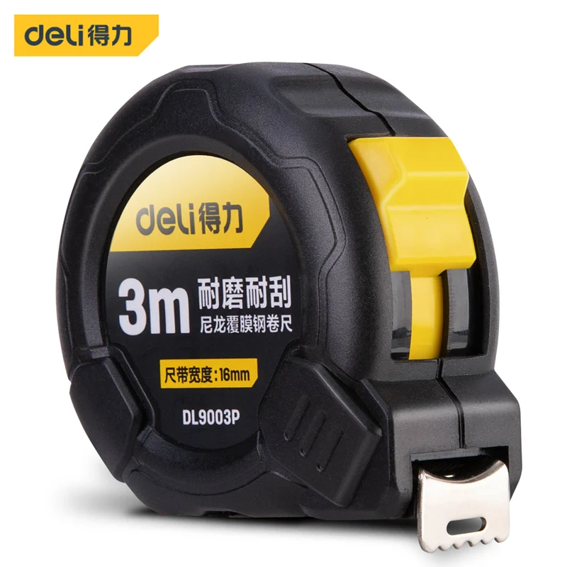 Deli Nylon Coated Steel Tape Accurate Auto Lock Gauging Tool Retractable Ruler Tape Measure Sewing Pull Steel Tailor Flexible