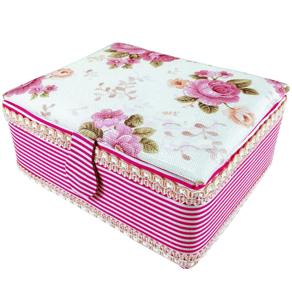 Швейная коробка иглы инструменты для свадьбы сумка приданое нитки с пряжкой 3 сетки ткань пылезащитный практичный Домашний Органайзер для хранения - Цвет: 1