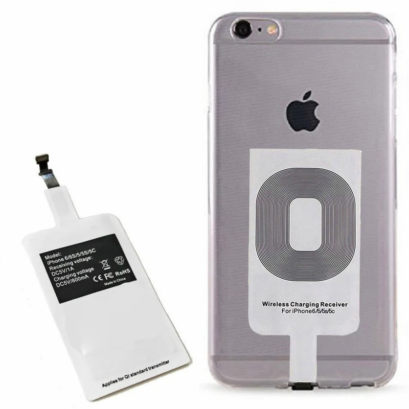 

For Samsung Qi Wireless Charging Receiver Pad For Apple Iphone 7 6 S 6s Iphon 5 C 5s Se redmi Qi Wireless Charger Patch Adapter