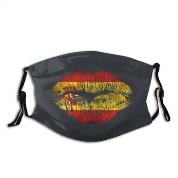 

Spain Lips Adult Reusable Mouth Face Mask with Filter PM2.5 Anti Haze Dustproof Mask Protection Cover Respirator Mouth Muffle