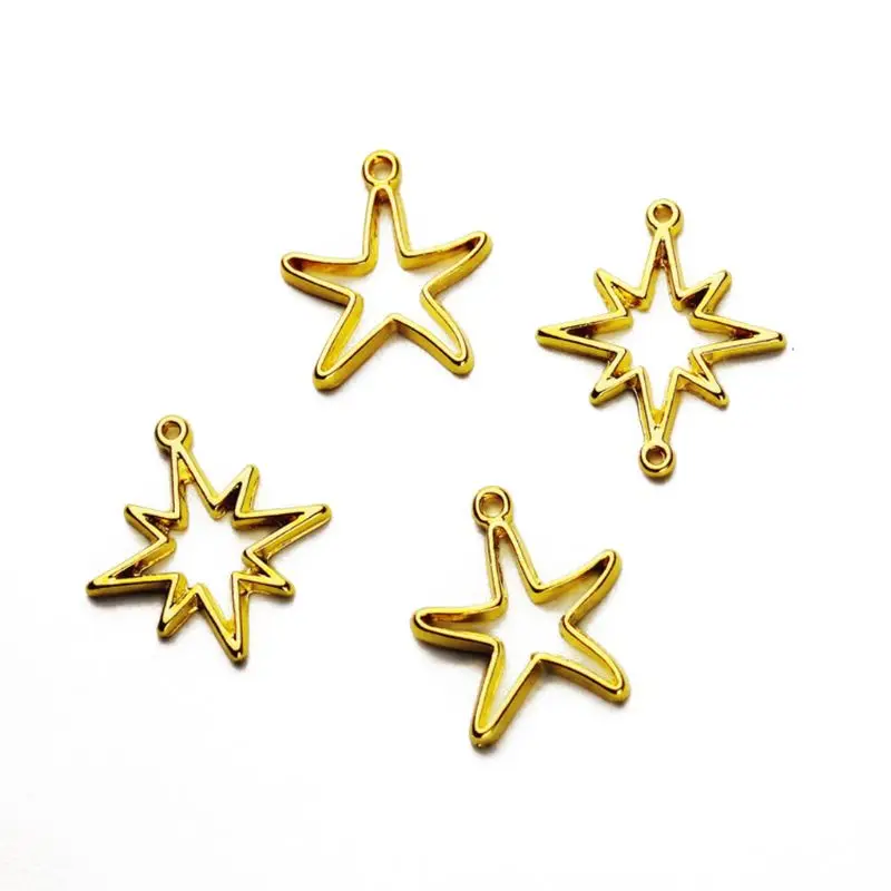 

10Pcs Starfish Starlight Resin Frame Pendant Open Bezel Setting Jewelry Making UV Resin Metal Frame