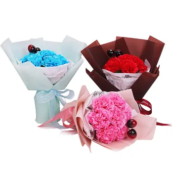 

7pcs Soap flowers Hand-made Carnation Romantic and creative birthday gift Korean package bouquet of flowers To the best