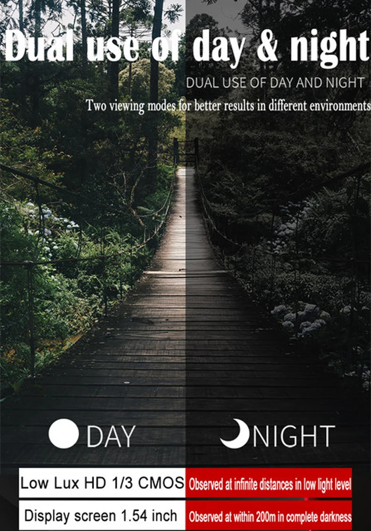 5X35 высокой четкости ночного видения установка SD карты памяти фото и видео может использоваться день и ночь инфракрасный телескоп