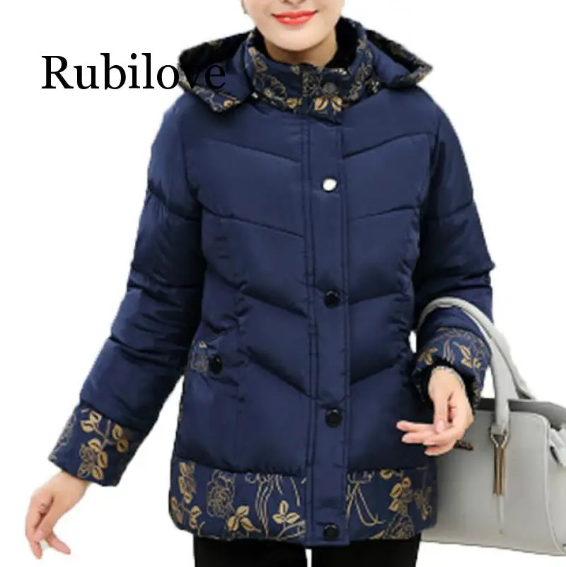 Winter cotton jacket middle age elderly women cotton coat winter mother