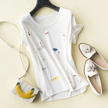 

Ladies Beach Style Printed Short Sleeve T-Shirt - Women 2020 Newest Summer Holiday Tees Top
