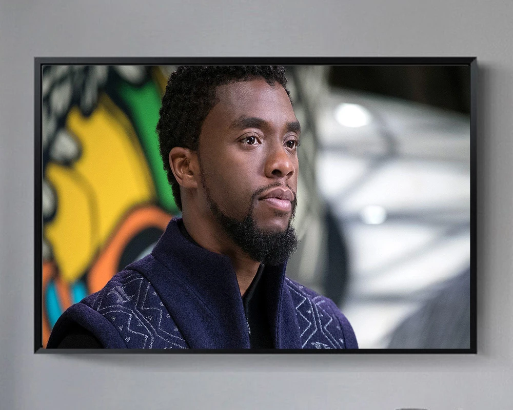 Chadwick Boseman 18 Famous Actor Movie Star Silk Fabric Wall Poster Art Decor Sticker Bright | Дом и сад
