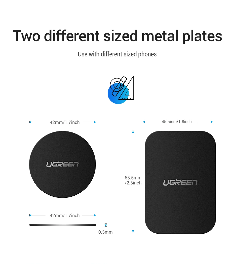 Ugreen Voiture Support pour téléphone plaque de métal aimant disque pour iPhone x Support magnétique Support Smartphone Voiture accessoire celulaire Support