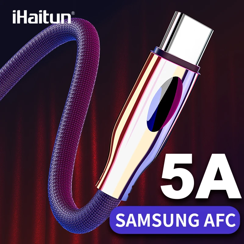 

iHaitun Type C USB Cable For Samsung Galaxy S10 S9 S10E Plus A50 Note 10 9 8 Quick Charge 3.0 4.0 PD Data Phone Charger Oneplus