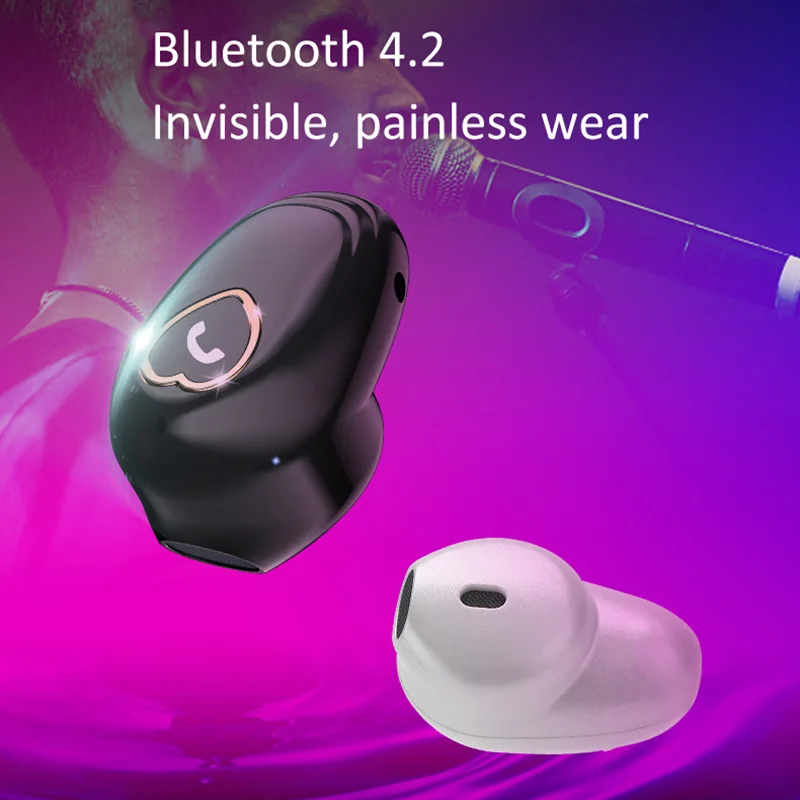 Mini Bluetooth Earphone Overweight Subwoofer Stereo Wireless Headset Bluetooth Earphones Invisible Ear-Buds For Ios For Xiaomi