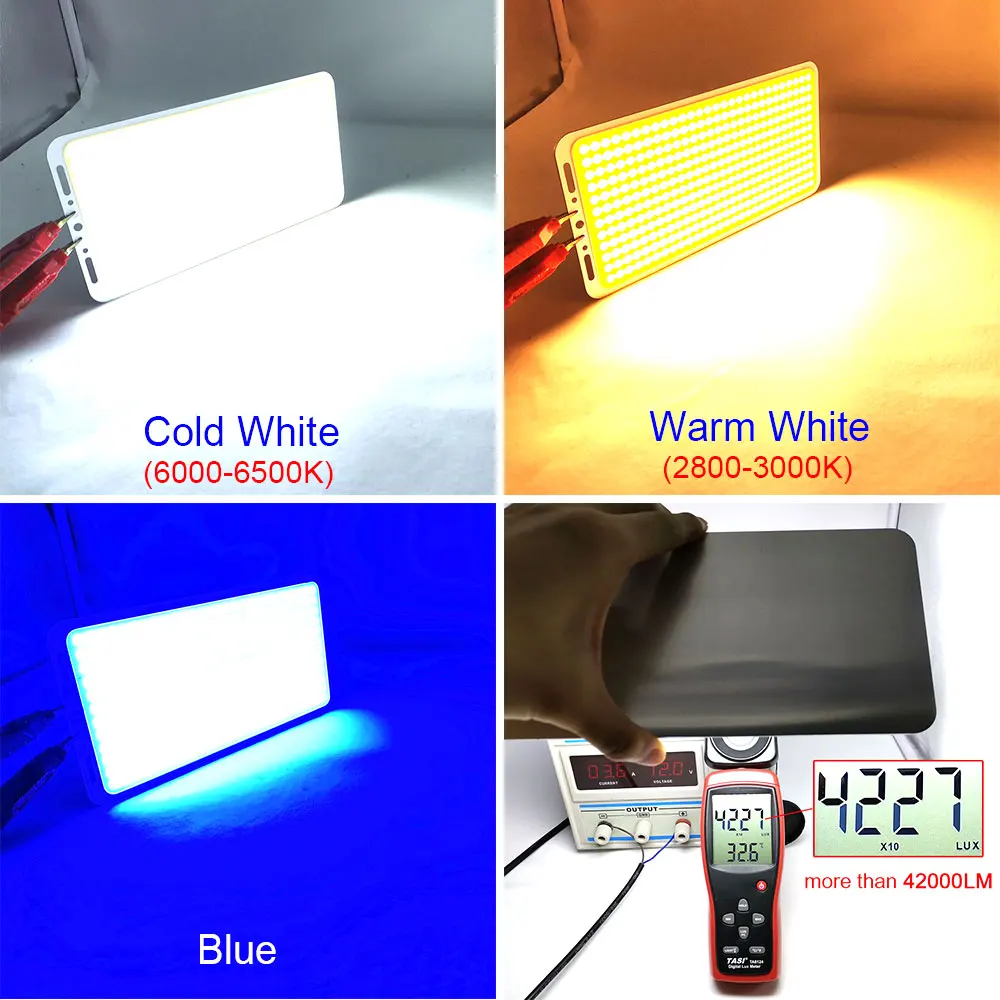 12V 24V 100W затемнения светодиодный светильник COB Панель цвет: желтый Белый Голубой