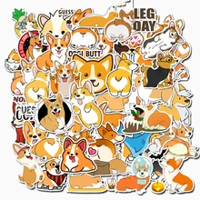 

10/30/50PCS Cute Cute Pet Corgi Sticker Luggage Motorcycle Trolley Case Laptop Water Cup Waterproof Sticker Wholesale