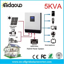 Cheap 5kva SOLAR INVERTER/CONVERTER PWM 50a/MPPT 60a/5kw MPPT 80a SOLAR CHARGE Controller Off Grid 48v To 220v 230v Pure Sine Wave