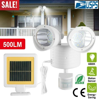 

Household Solar Powered 22LED Motion Sensor Light Outdoor Floodlight Courtyard Pation Induction Lamp, White Housing