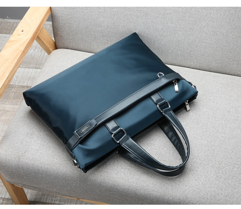 Синяя мужская Большая вместительная нейлоновая сумка для отдыха, устойчивый портфель, однотонные дикие сумки для конференций, портфель, сумка для компьютера, мужская сумка