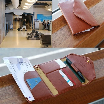 

Travel Passport Cover Foldable Credit Card Holder Money Wallet ID Multifunction Documents Flight Bit License Purse Bag