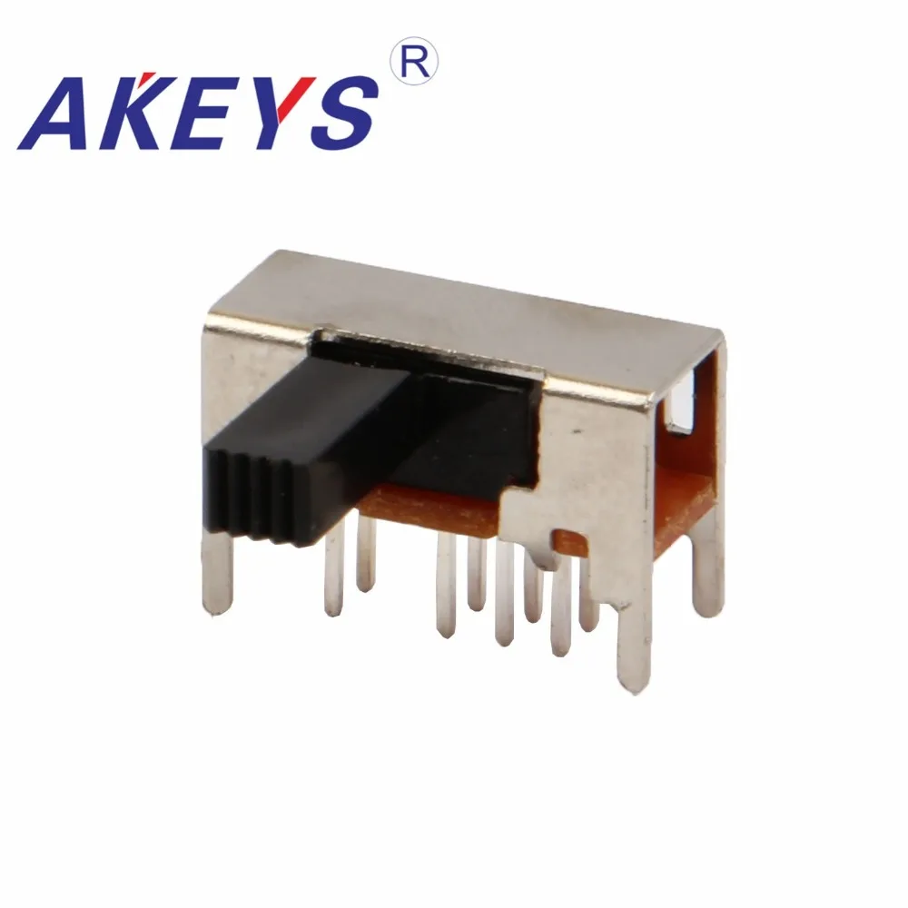 

10PCS SK-23D05 2P3T 4/6/9mm le pole three throw handle heights can be customized slide switch side insert 8 pin with 4 fixed pin