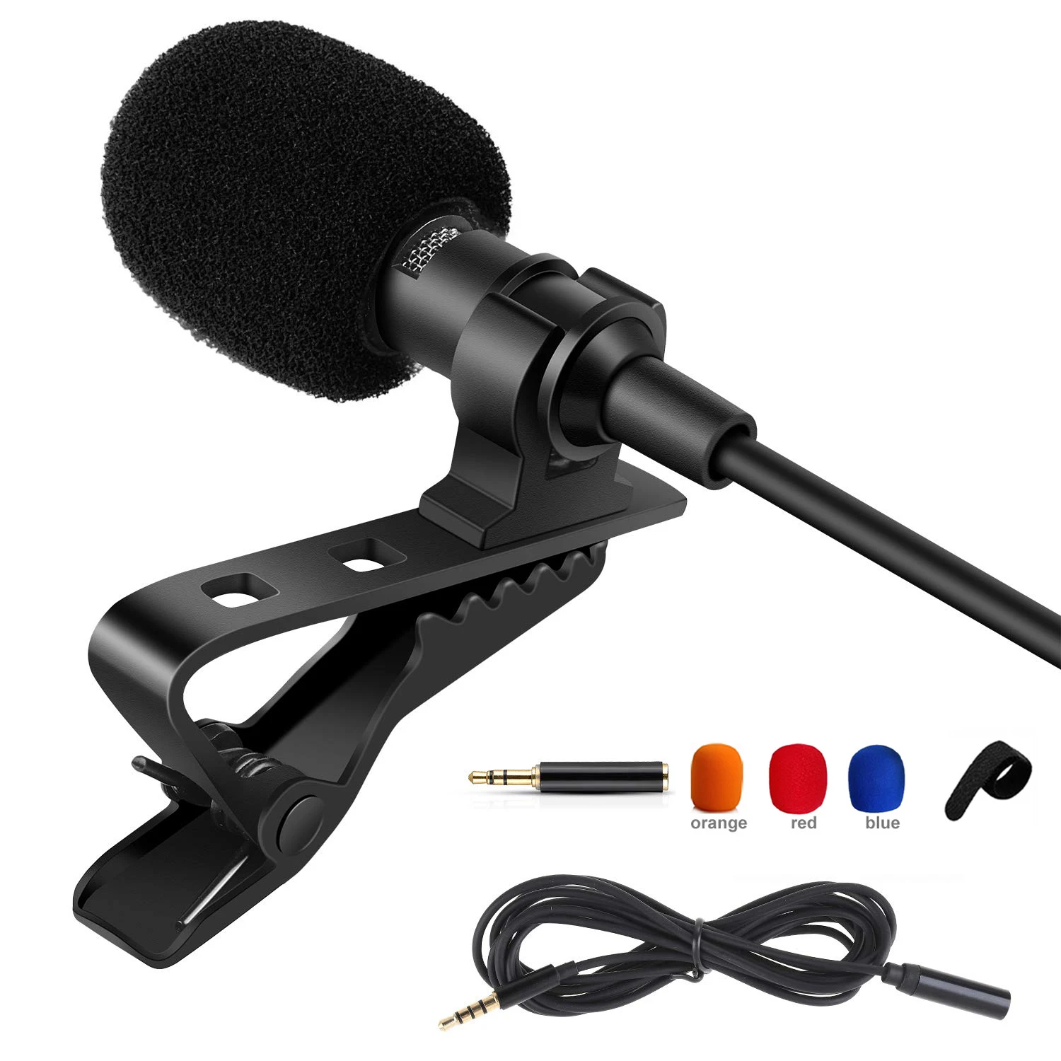 

Mini 3.5mm Clip-on Lapel Microphone Omnidirectional Condenser Microphone for iPhone Android phone DSLR Camera Computer Mic
