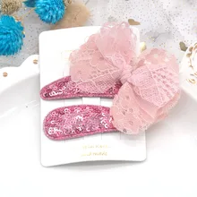 Импортируется из Южной Кореи, Детские аксессуары для волос, аксессуары для головы, заколки для девочек, бант, кружево, блестки, боковая заколка, заколка для головы ребенка
