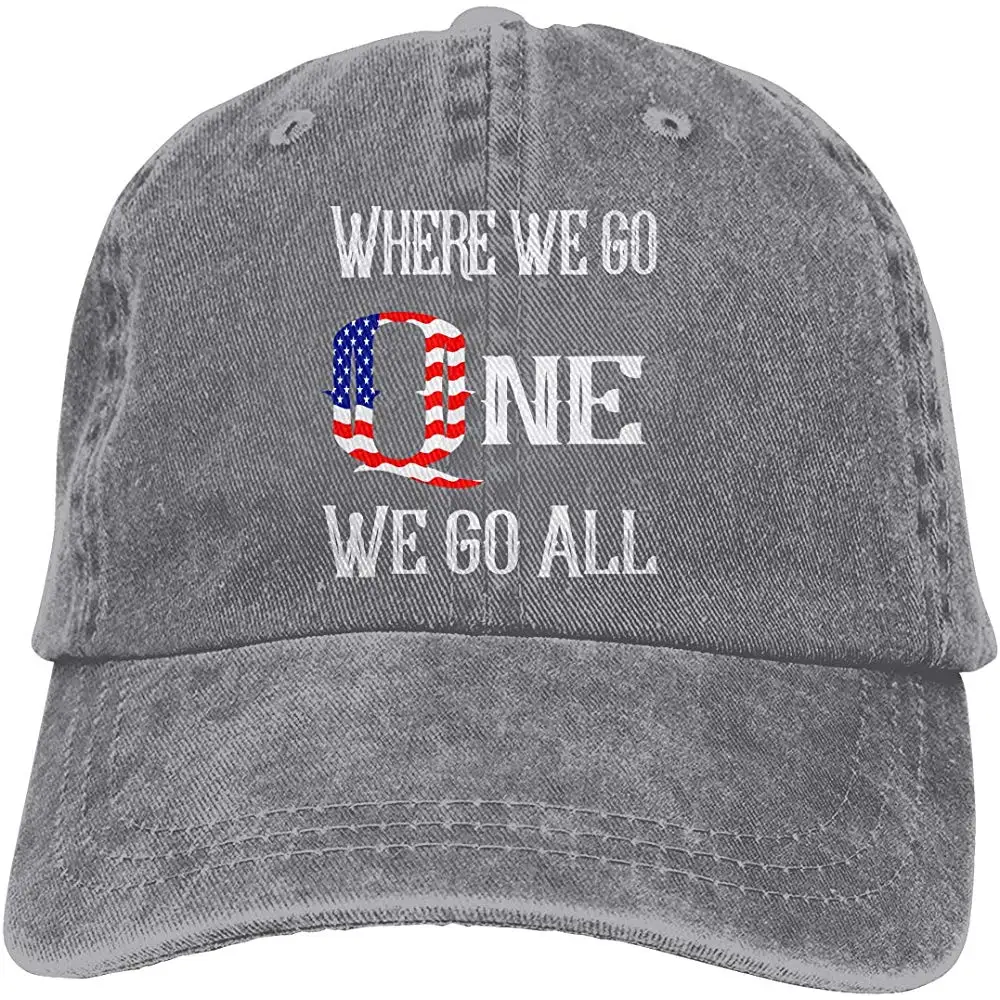 Мужская Женская кепка QAnon Where We Go All, джинсовая кепка для папы, Кепка водителя грузовика