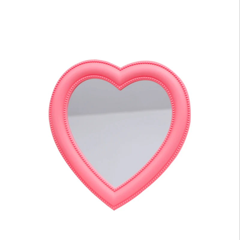 

Pink Love Mirror Desktop Vanity Mirror Wall Mounted Dual-Use Makeup Mirror Girl Room Wall Decoration Heart-Shaped Mirror