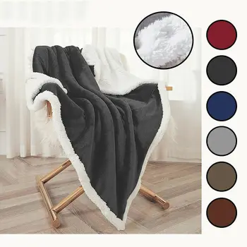 

Flannel Fleece Blanket Adult Soft Plush Warm Thicken Sherpa Throw Blanket Lightweight Double-Side Fade Resistant Fleece Blanket