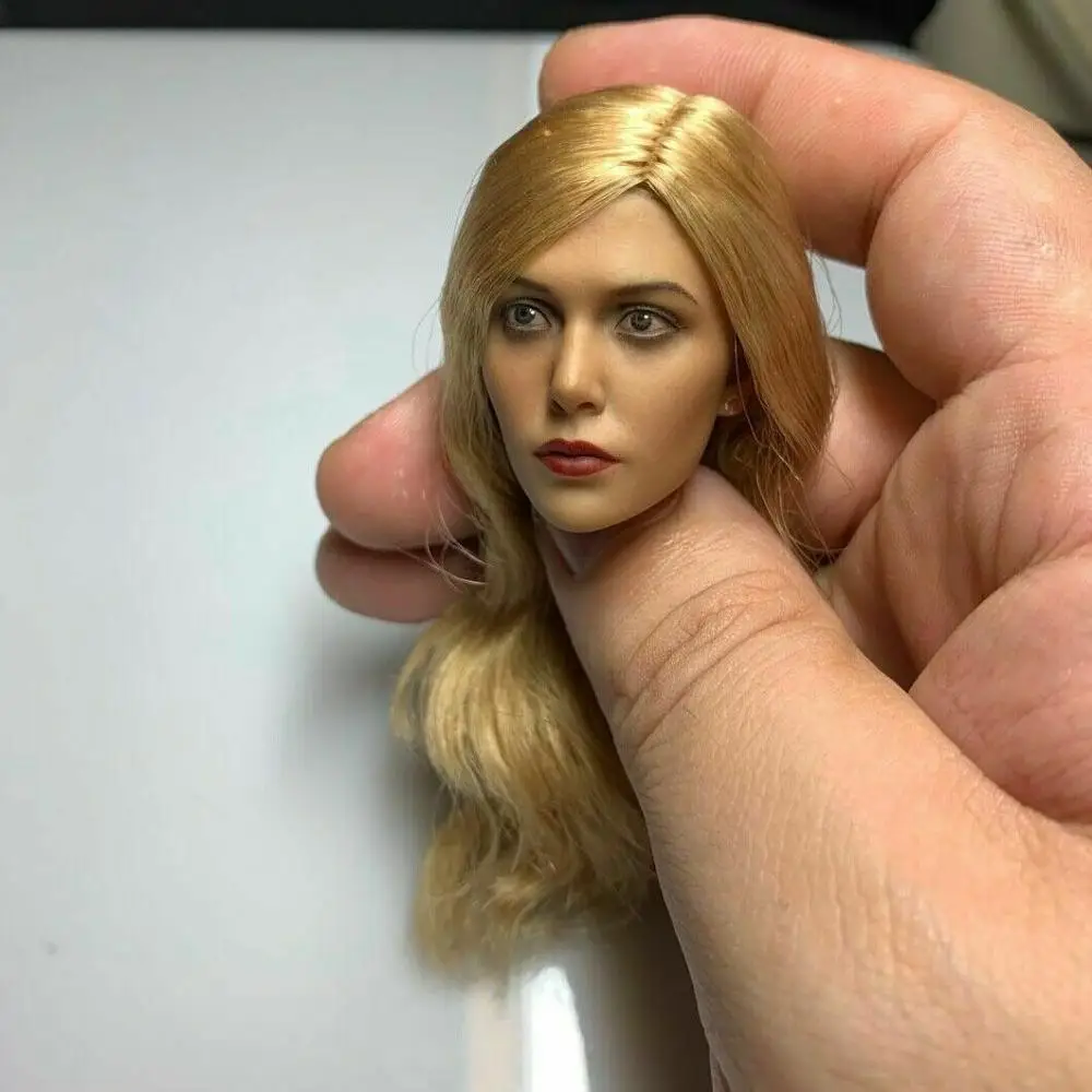 1/6 scale female figure Elizabeth Olsen blonde version Witch head sculpture model for 12 inch action figure