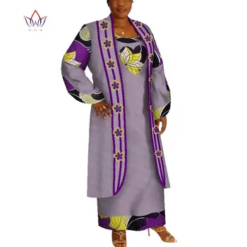 

2pcs Set Dashiki African Dresses for Women Daily Wedding Coat and Dress Set African Dresses for Women Dress Long Sleeve WY5989