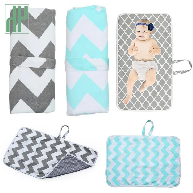 

Baby Portable Foldable Washable Compact Travel Nappy Diaper Changing Mat Pattern Waterproof Toddler Floor Mat Change Play Pad
