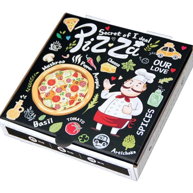 Wholesale 35 CM 9 Inch Pizza Box Package Carton Supplier Custom Design Printed Packing Bulk Cheap Pizza Boxes With Logo 4