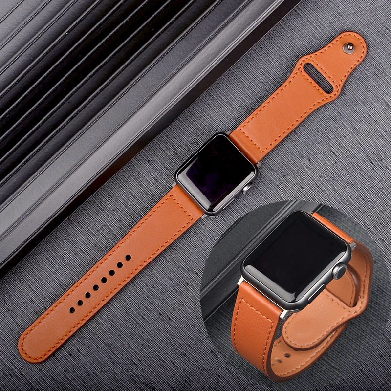 

Genuine leather loop for Apple Watch Band 44mm 42mm Apple Watch Strap 4 5 38mm 40mm iWatch 3/2/1 Replacement Bracelet
