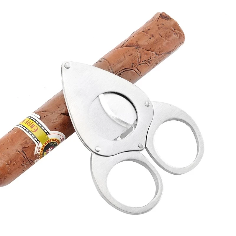 Резак для сигарет высококачественный острый сигарный нож из нержавеющей стали инструмент гаджет аксессуары резак сигары Zigarren для кубинские сигары - Цвет: 5