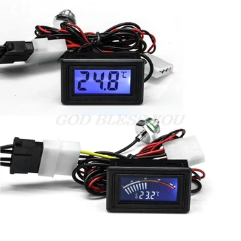 

LED Backlight Display Temperature Detector Thermometer With G1/4 Thread 4Pin Power Plug For PC Water Cooling System AUG_22 Drops