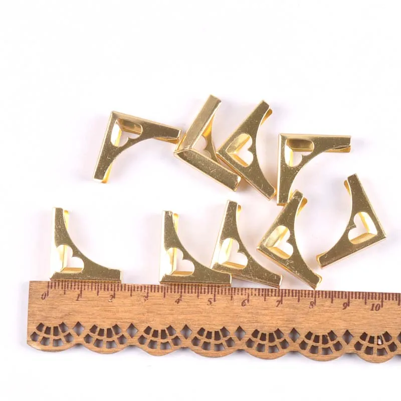 Golden Metal Book Corner Heart pattern Albums Menus Folders Box Corner Protectors 30Pcs 22x22x4mm cp2401 book corner protector
