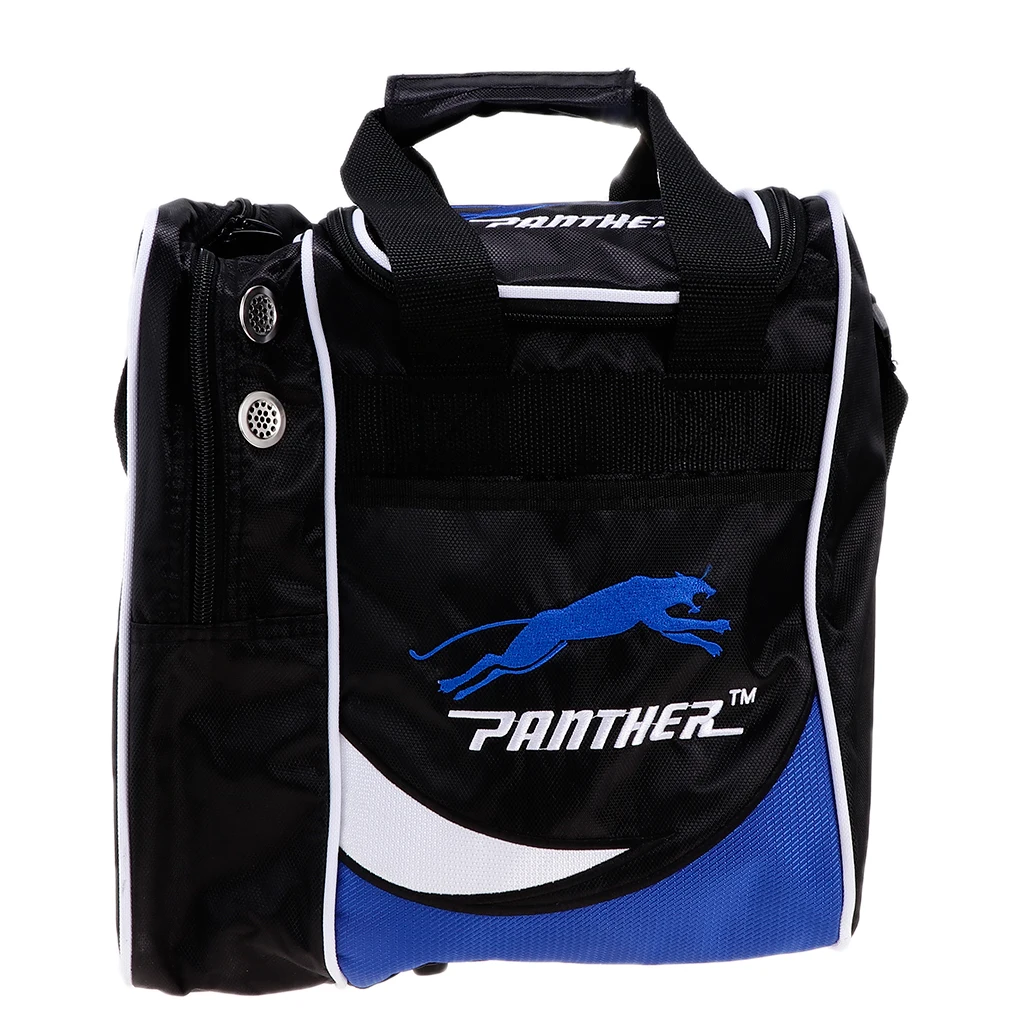 Portable Bowling Ball Storage Case Ball Carrier Bag Single Ball Tote Bag Pocket with Base with Two Side Pockets