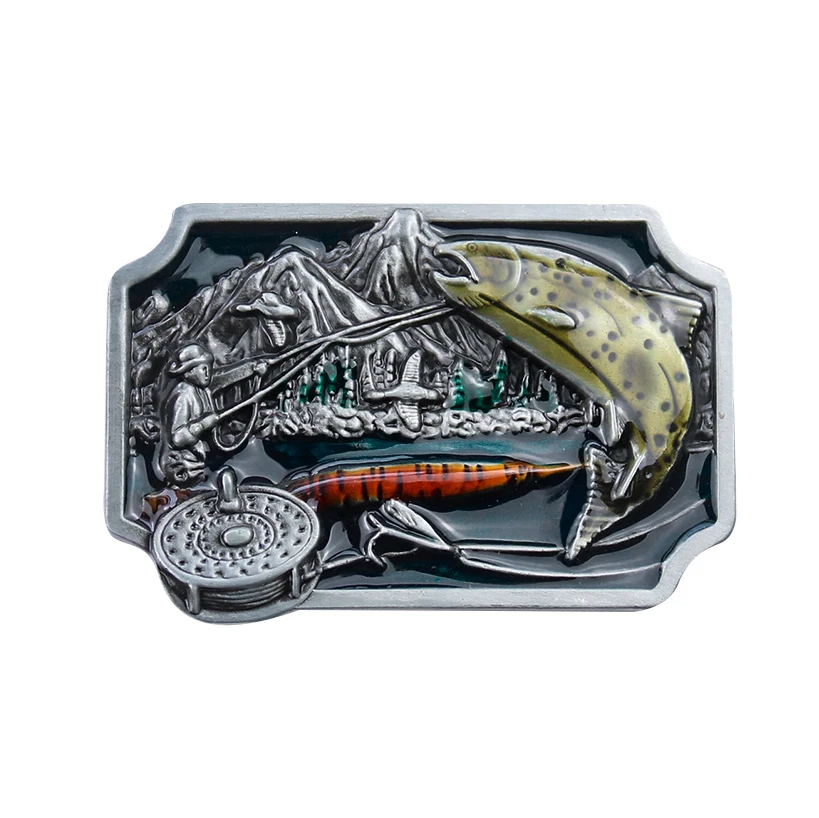 

Fish Grouper Garrupa Croaker Belt Buckle Sea Fishing Man Fancier Best Friend Gift Male Jeans Accessories