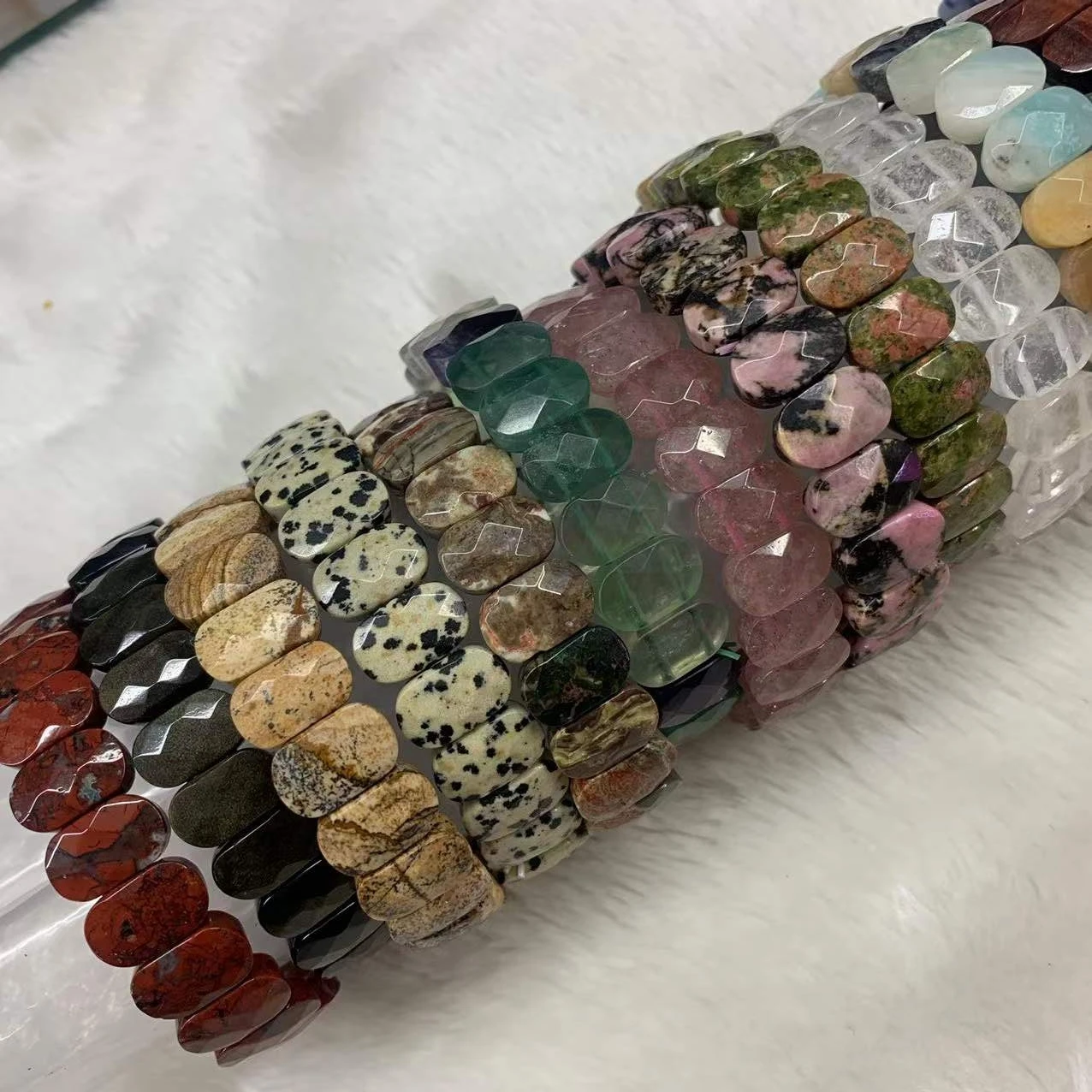 Braccialetto Di Pietre Preziose Naturali Fluorite Rodonite Amazzonite Sodalite Occhio Di Tigre Lepidolite Shungite Apatite Charoite Acquamarina