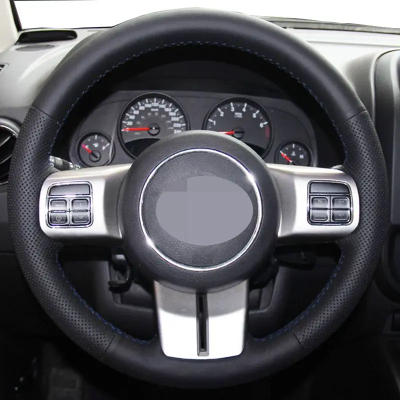 Чехол на руль автомобиля для Jeep Grand Cherokee 2011 2013 компас Wrangler черный сшитый вручную