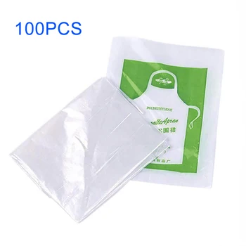 

100pcs Multipurpose Waterproof Unisex Art Painting Oil-proof Kitchen Cooking Kids Adults Lace Up Portable Disposable PE Apron