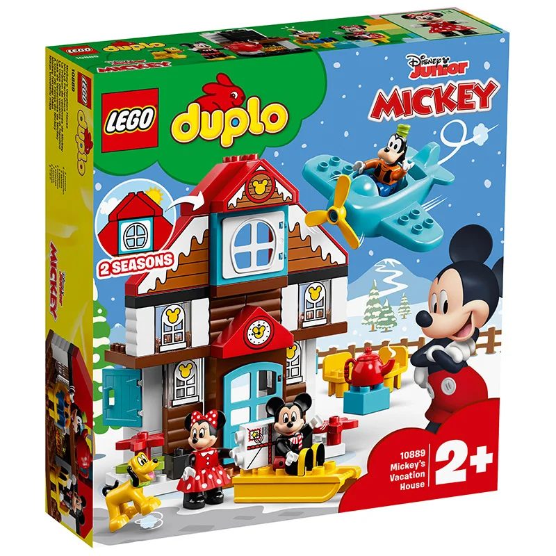 

July New Products Lego LEGO Duplo Series 10889 Mickey's Holiday Cabin Large Particles Building Blocks 2-Year-Old + Toy