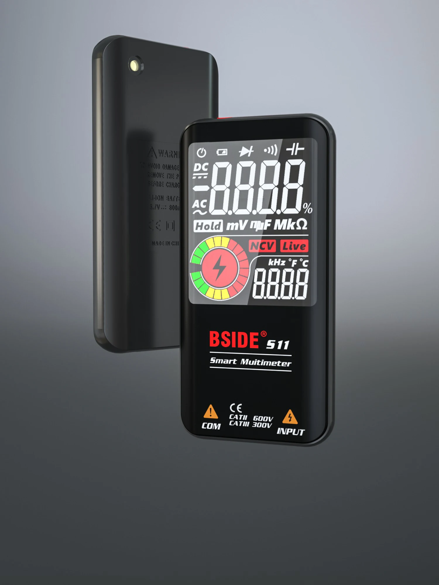Цифровой мультиметр AC DC Hz NCV Ohm Автоматический диапазон умный тестер 9999 подсчет 3 5